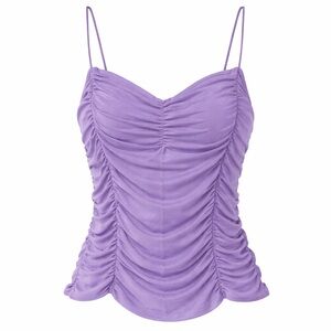 NWT Crave Fame Ruched Light Purple Lavender Summer Festival Rave Party Top S